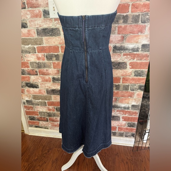Anthropologie Holding Horses A-Line Denim Strapless Dress, Size 10 - Picture 3 of 8